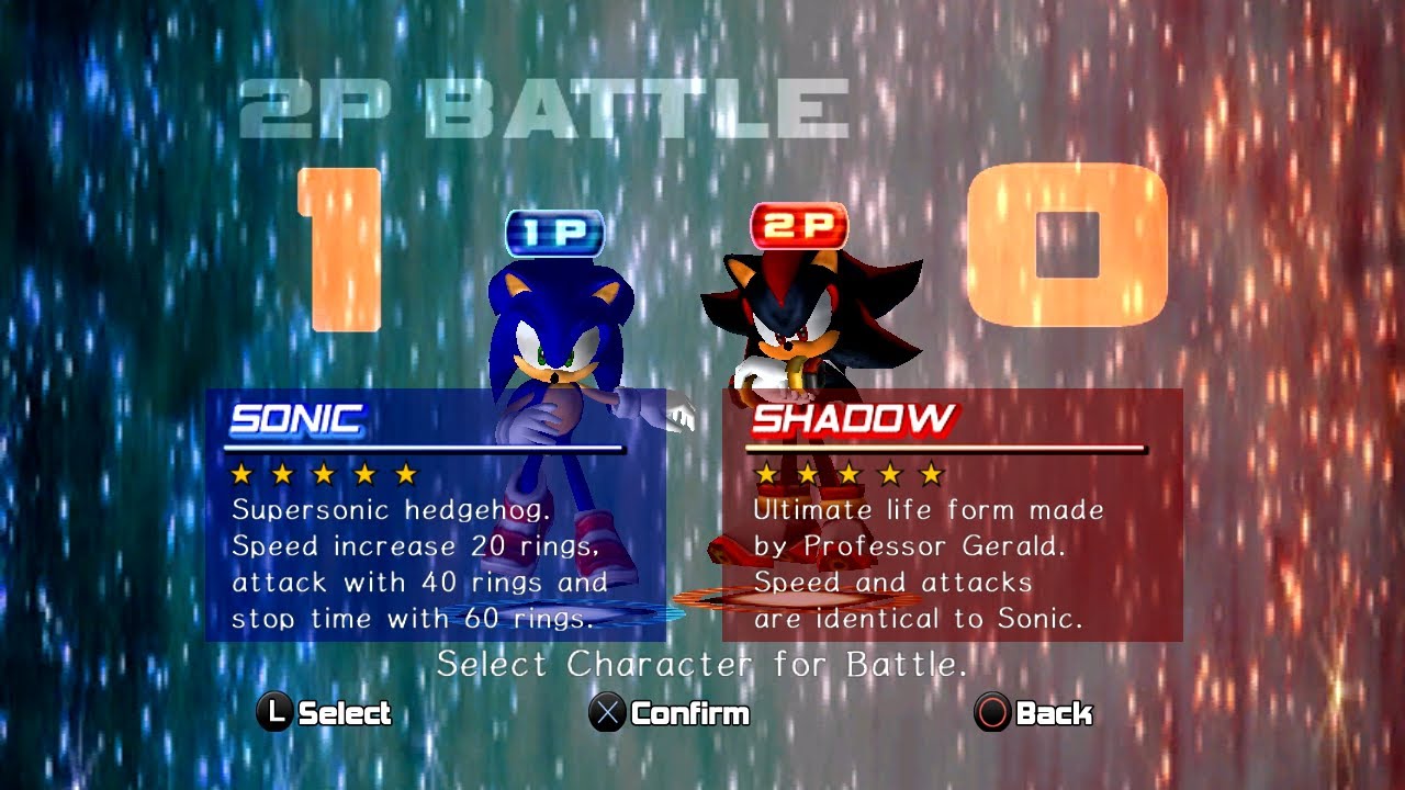 Sonic Adventure 2: Battle (2001) Локальная совместная игра для двух игроков — Sonic & Shadow (Бит...