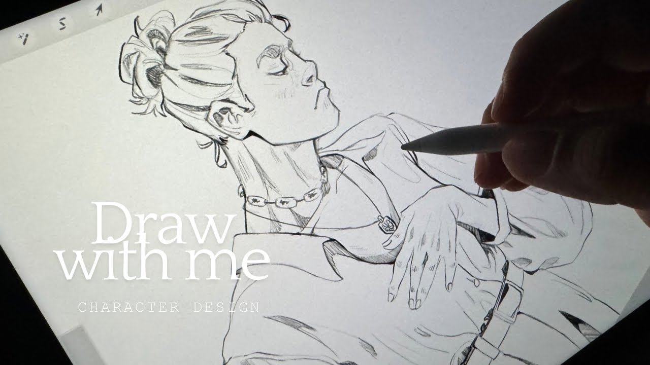 Draw with me - designing character / ipad procreate part 1 : sketching {reupload]