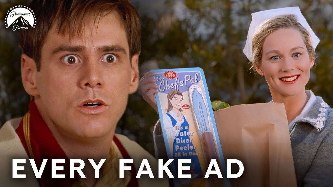 Every Time Jim Carrey Spots a Fake Ad |The Truman Show | Paramount Movies