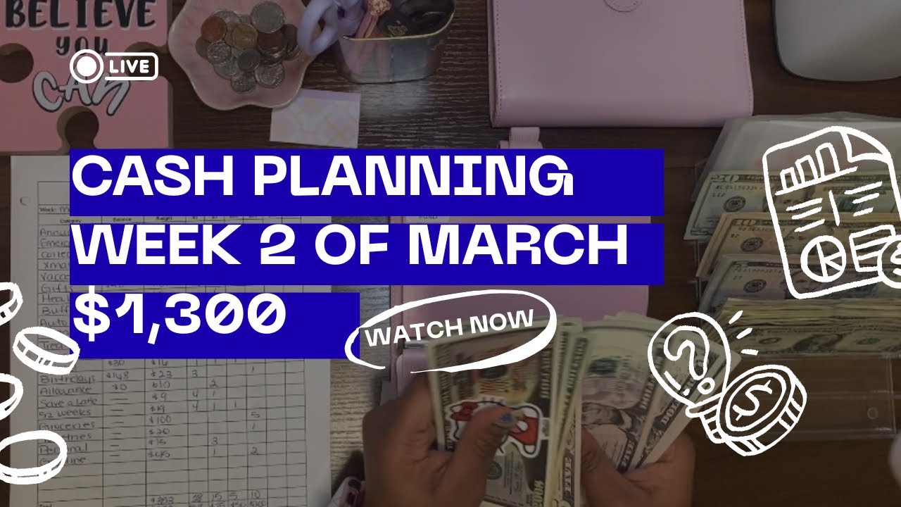 Resetting my Budget $1300+ | Cozy Cash Stuffing Routine | MARCH 2026 | WEEK 1