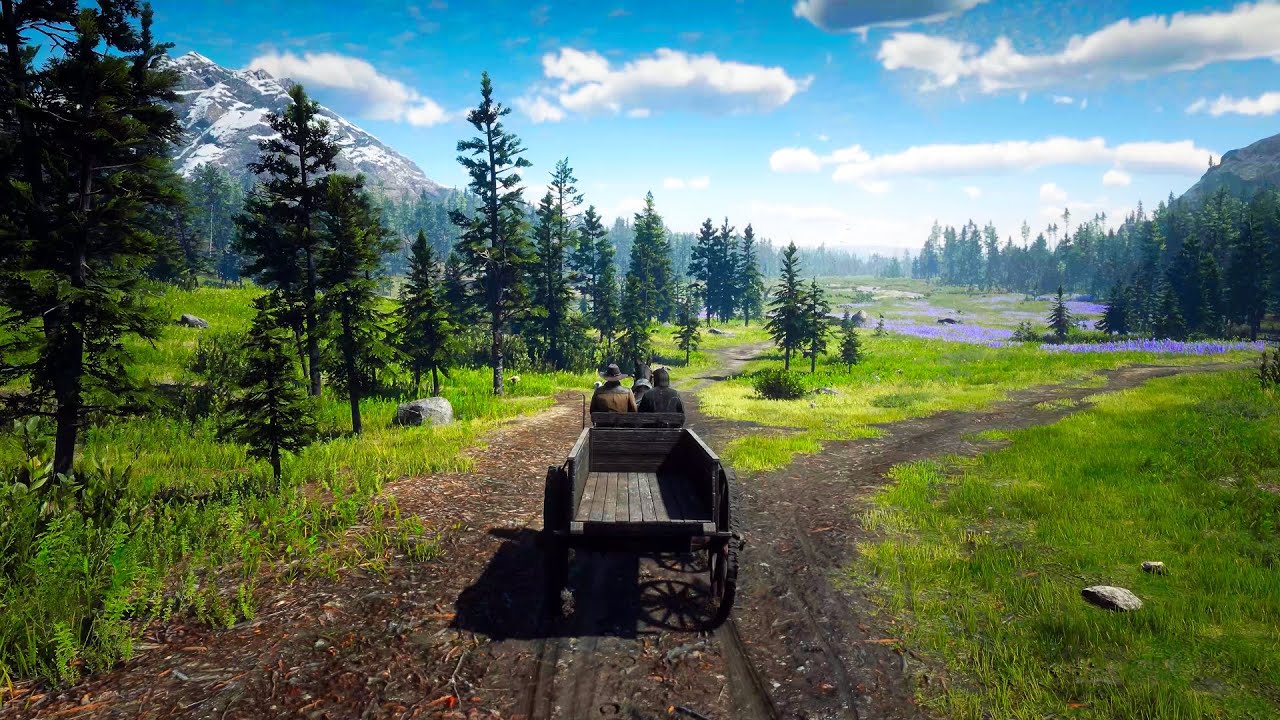 Wagon Driving with a Friend in RDR2 from Strawberry to Valentine