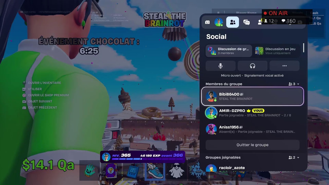 LIVE CHILL FORTNITE STEAL THE BRAINROT JE (TRADE AVEC VOUS)