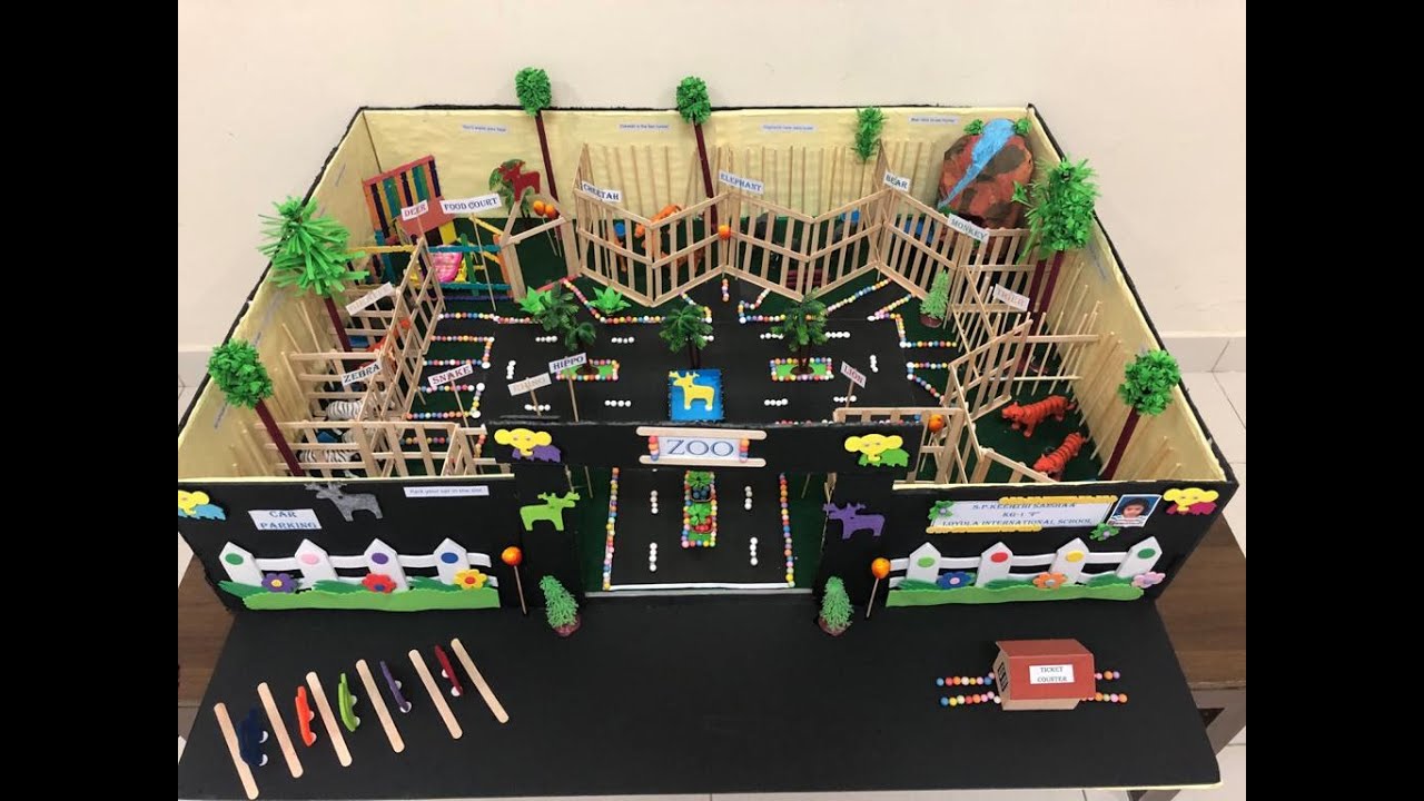 Zoo model making for school project easy | science exhibition | science fair ideas | Yellow Bites