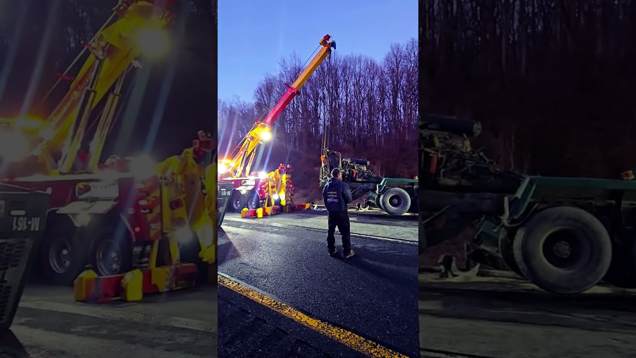 Rolled Over Concrete Truck 