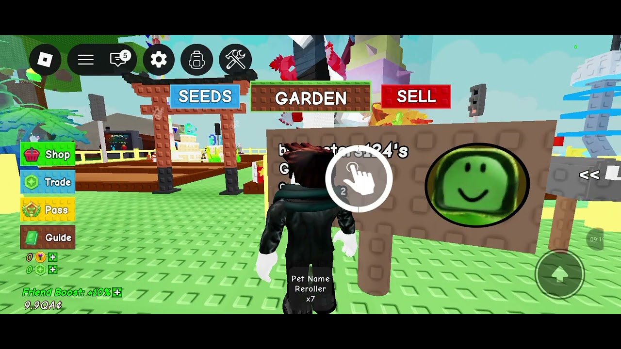 Playing  grow a gardan 