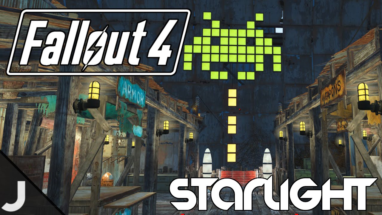 Fallout 4 - Starlight Drive In - Base Building Tour [Huge Trading Town]