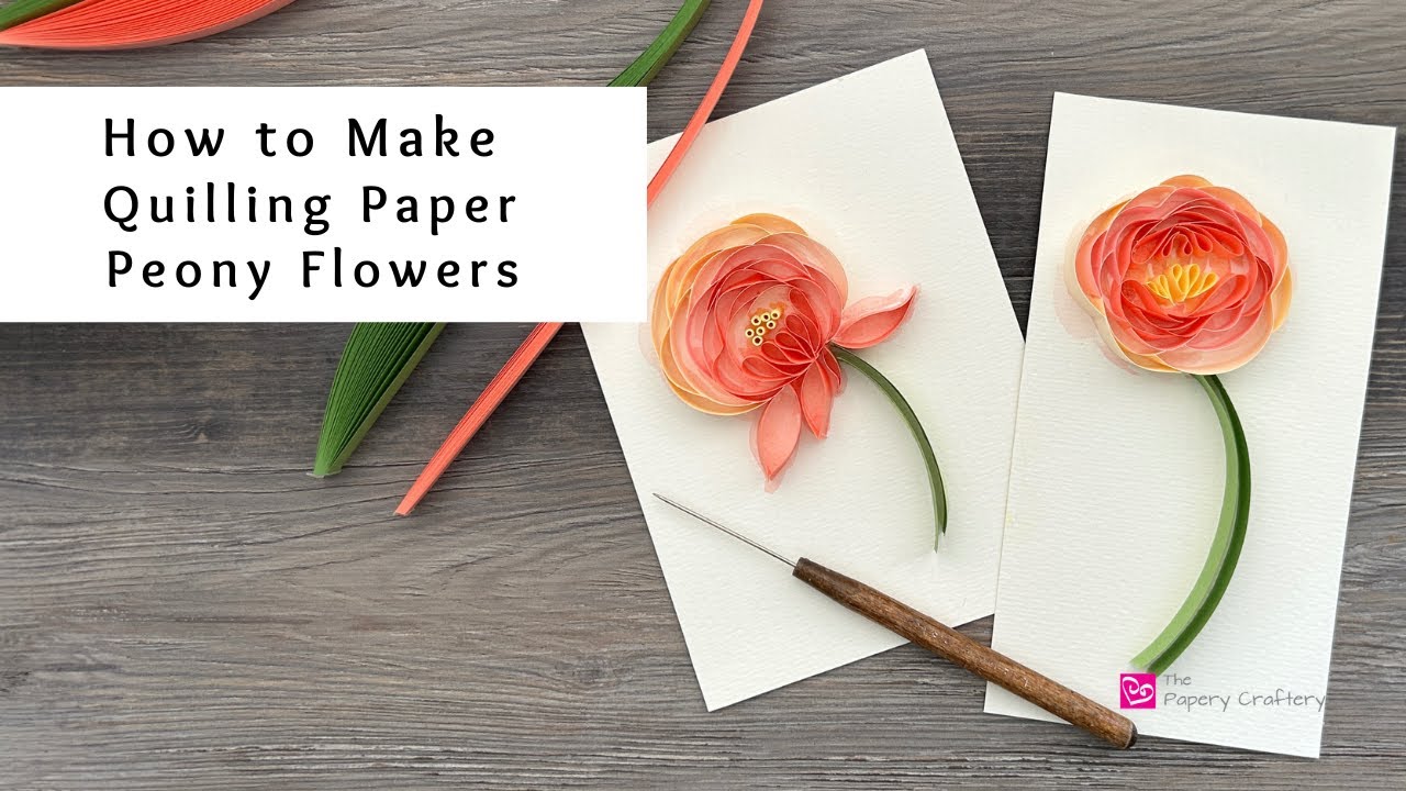 How to Use Watercolor as a Background for a Quilling Paper Peony Flower
