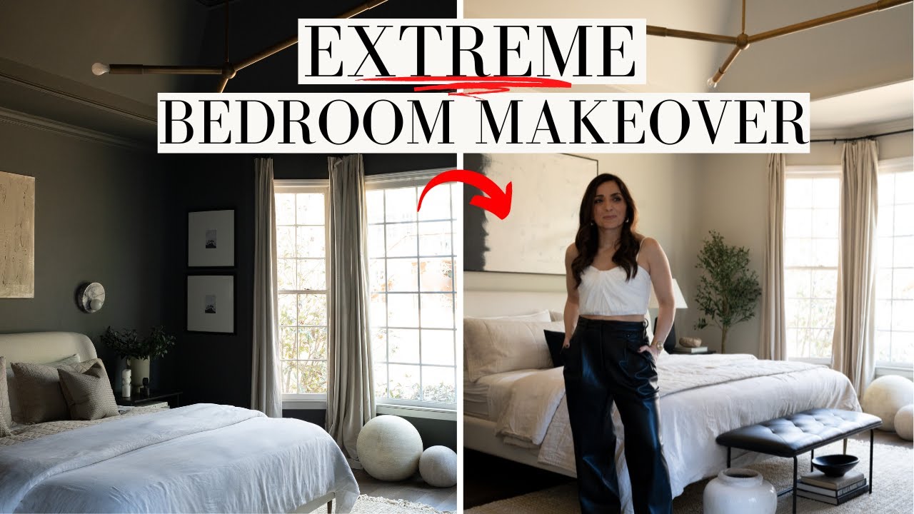WE PAINTED OUR BEDROOM BEIGE!!  MOST POPULAR PAINT COLOR 2023 | BEDROOM MAKEOVER | BLACK TO BEIGE