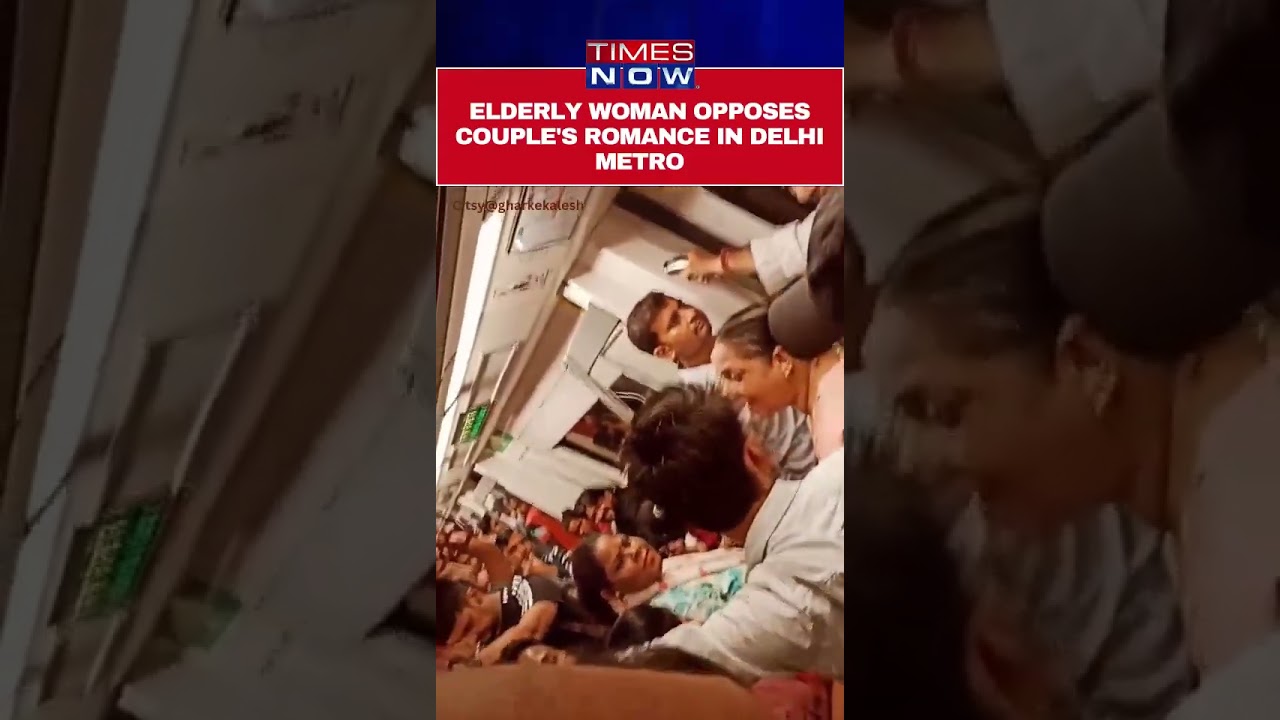 Delhi Metro Viral Video: Woman Opposes Couple's Romance #Shorts