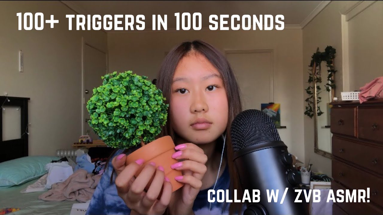 ASMR 100+ triggers in 100 seconds (collab with zvb asmr)