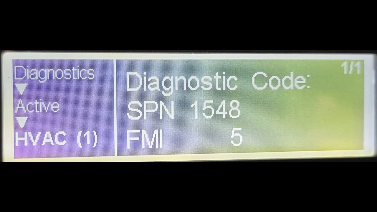 SPN 1548 FMI 5. HVAC Duct Temperature - Current below normal or open circuit.