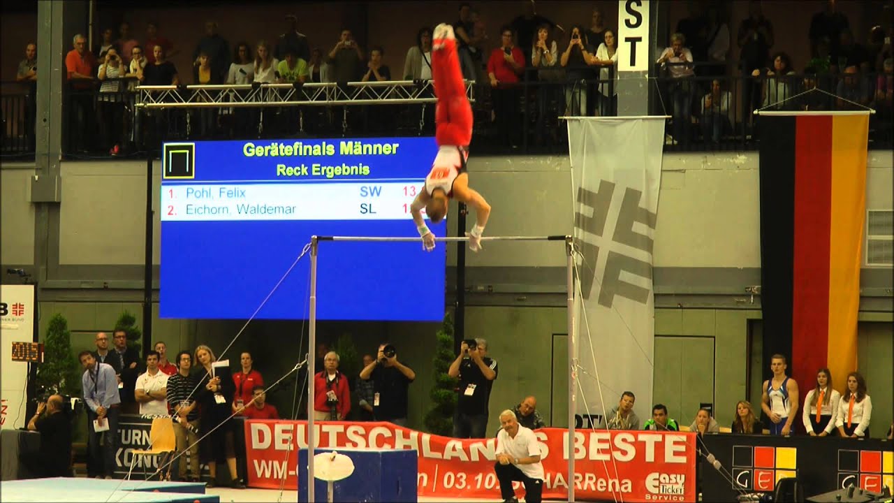 Ger&auml;tefinale Reck deutsche Meisterschaften im Turnen in Gie&szlig;en 2015