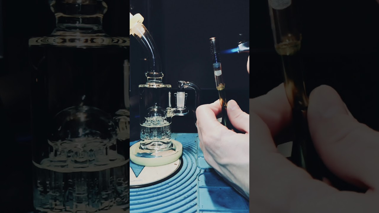 Double Dynavap stem with Black Leaf bong
