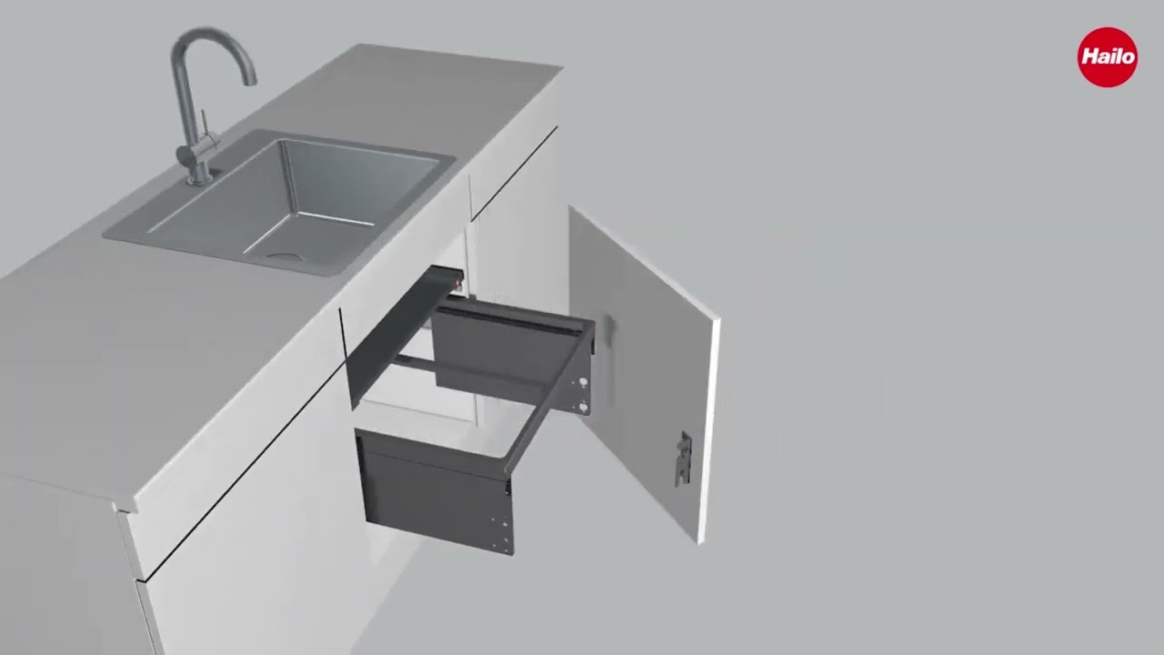 Montaje de cubos bajo fregadero CARGO SYNCHRO de Hailo
