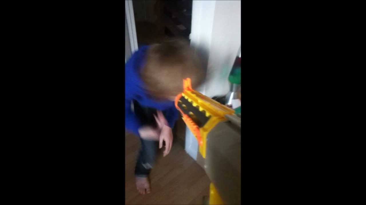 Hit in the face by Nerf bullet!