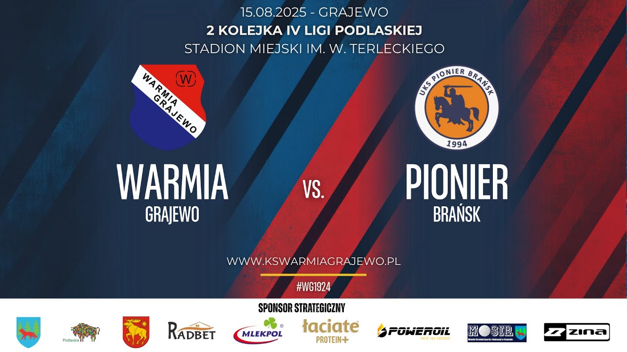 13.08.2025 IV LIGA PODLASKA (2 kolejka) WARMIA Grajewo - PIONIER Brańsk