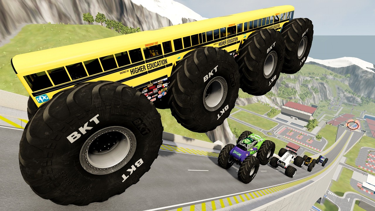 Epic High Speed Monster Truck Jumps And Crashes #101 - BeamNG Drive
