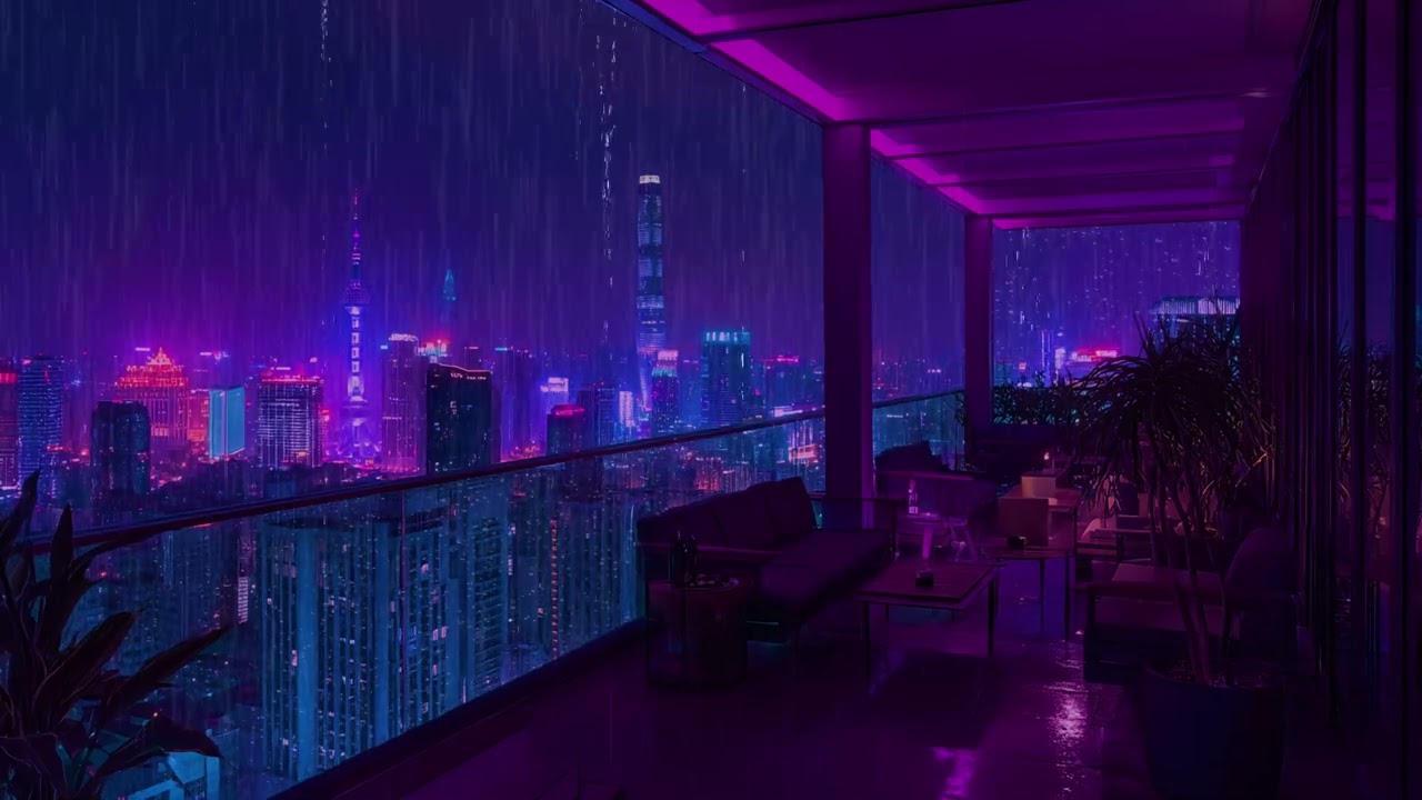 Istanbul Rainy Midnight – Cozy Lofi Ambience from a Balcony with Warm City Lights