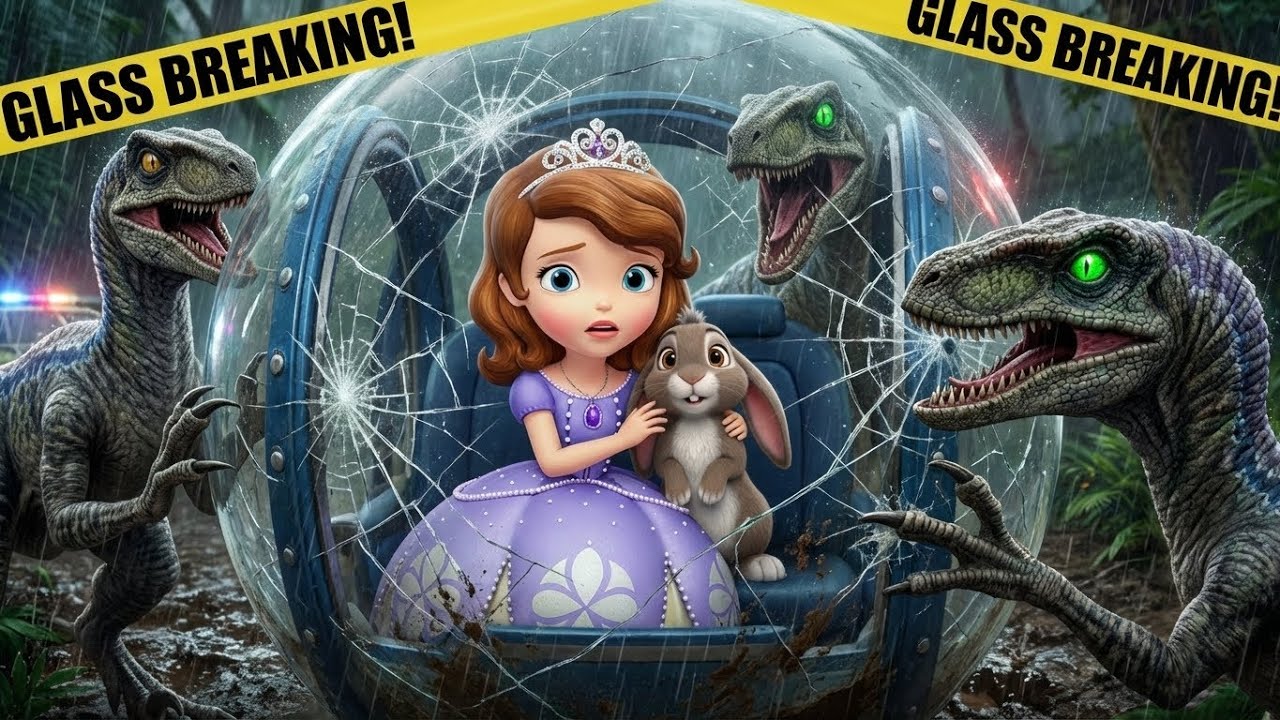 Sofia in JURASSIC WORLD 🦖 T-Rex Chase Adventure | 4K Sofia the First Animation