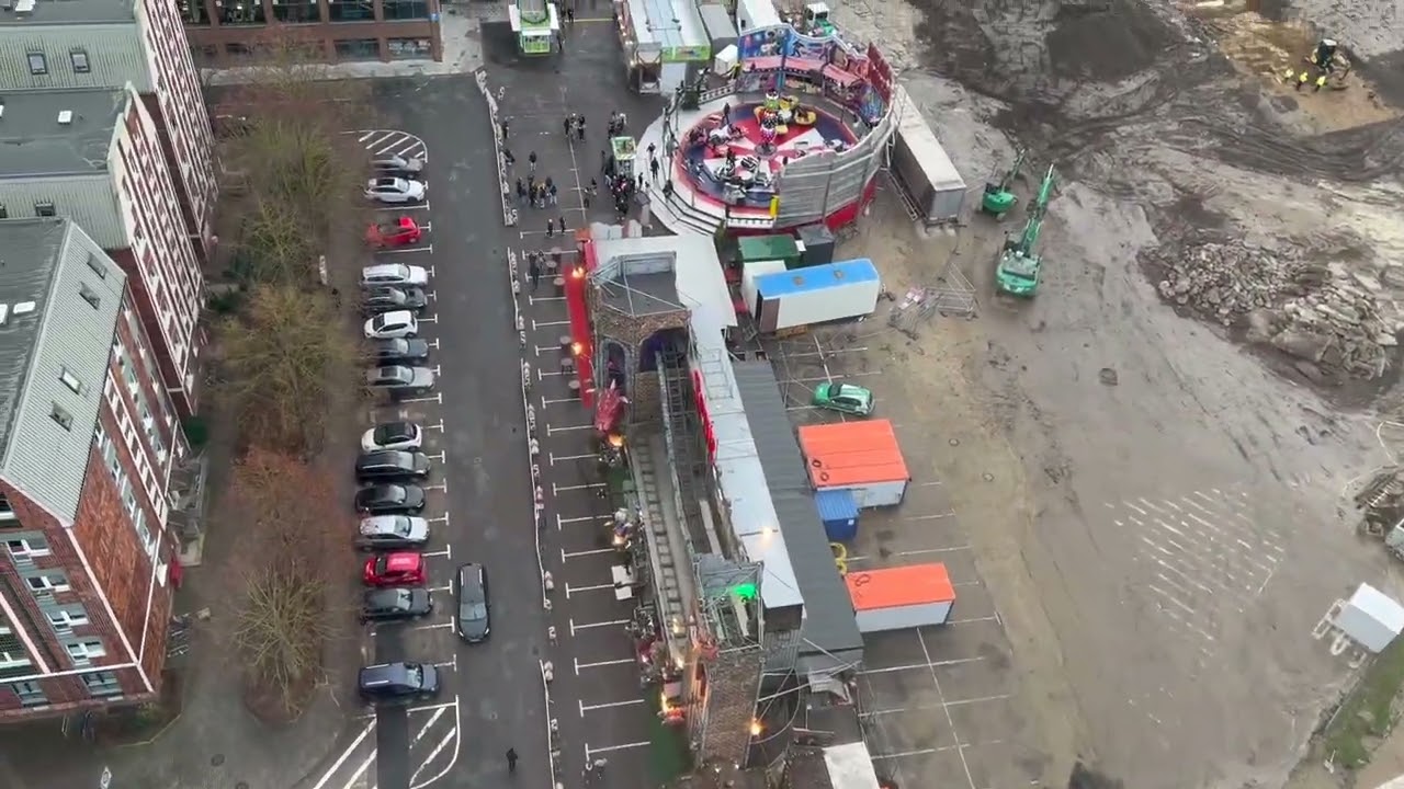 Weihnachtsmarkt Rostock 2024 von Oben