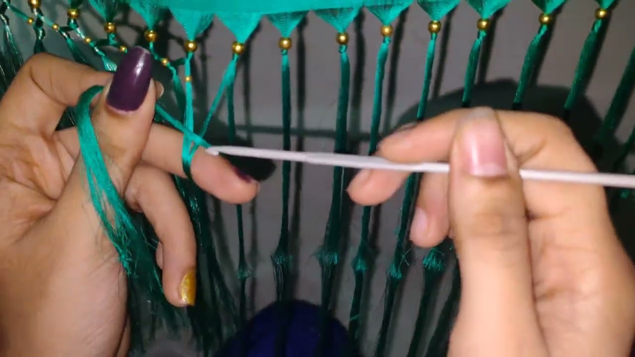 How to make Saree kuchu / tessels using saree pallu knots with beads.