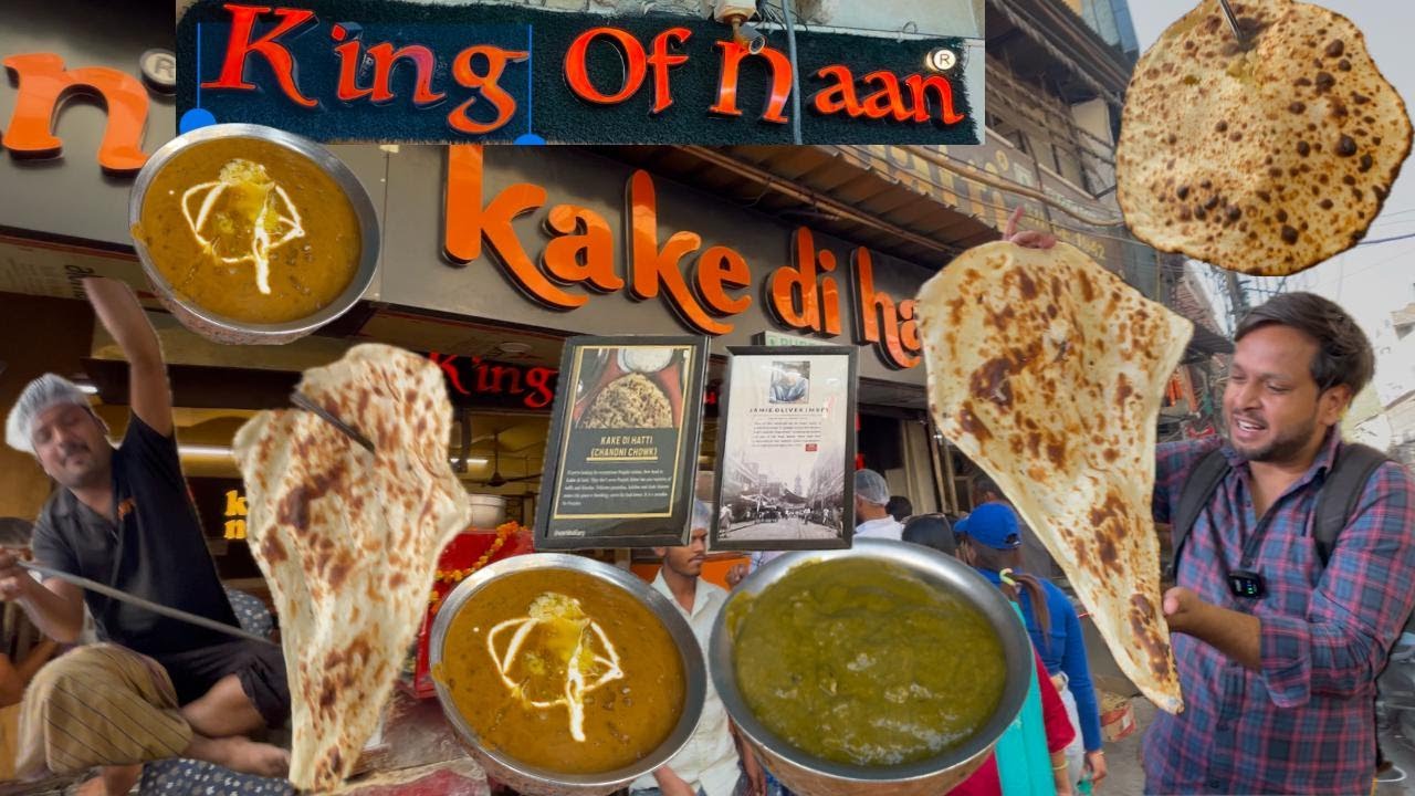India's Biggest Naan  King Of Naan Best Dhaba Food At Kaka Di Hatti Chandani Chowk | Bhukha Bhalu