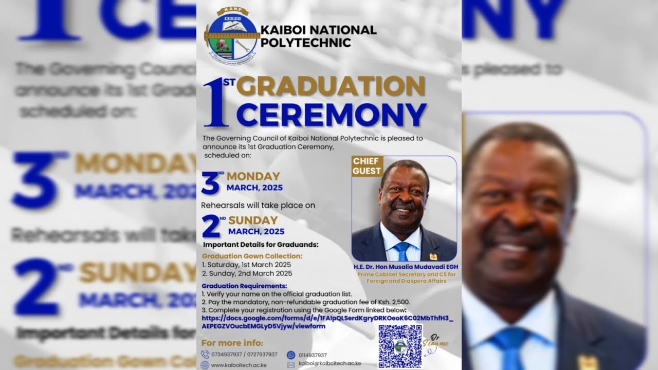 KAIBOI NATIONAL POLYTECHNIC 1ST GRADUATION CEREMONY 2025
