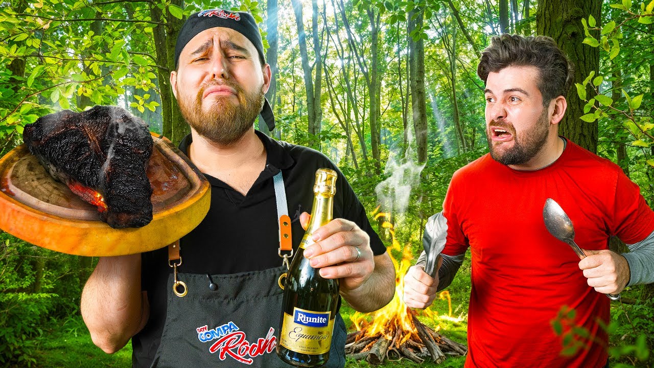 Reto al COMPA ROSH a COCINAR EN EL MONTE 🥩 una CENA DE LUJO