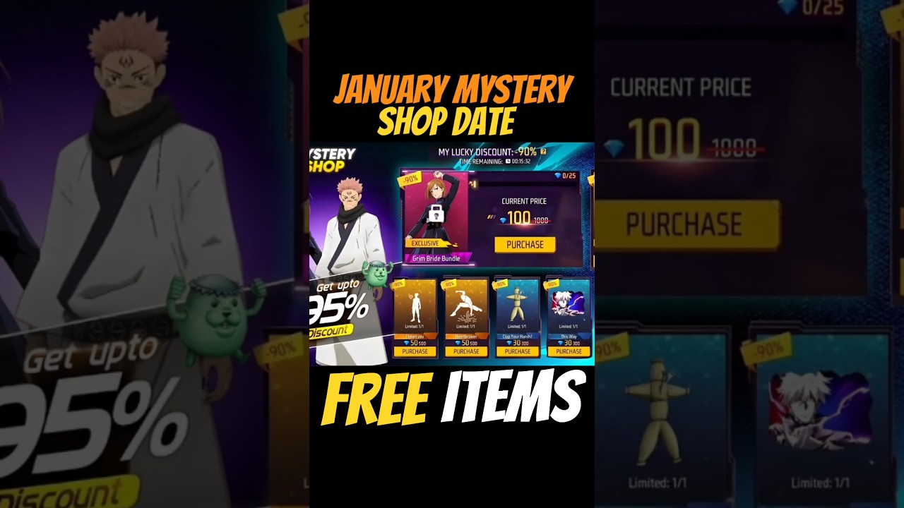 January Mystery Shop Free Fire | Jujutsu Kaisen Mystery Shop | Free Fire New Event 