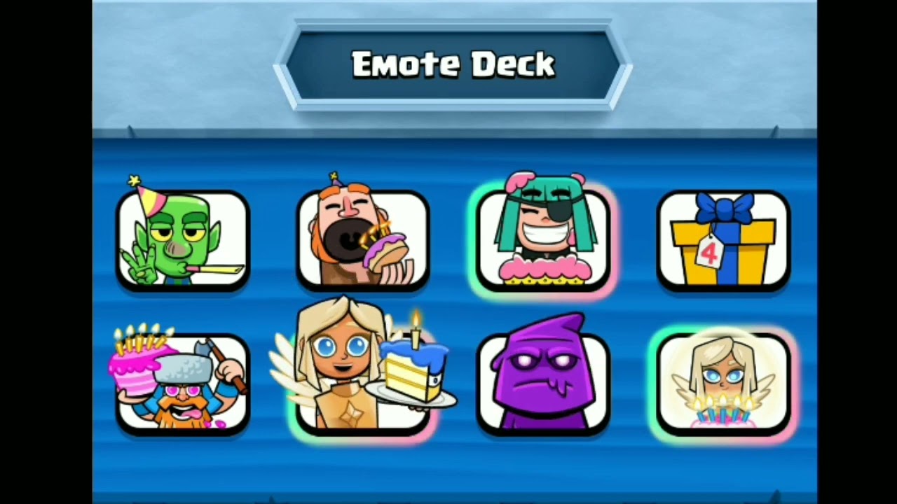 ALL BIRTHDAY EMOTES IN CLASH ROYALE