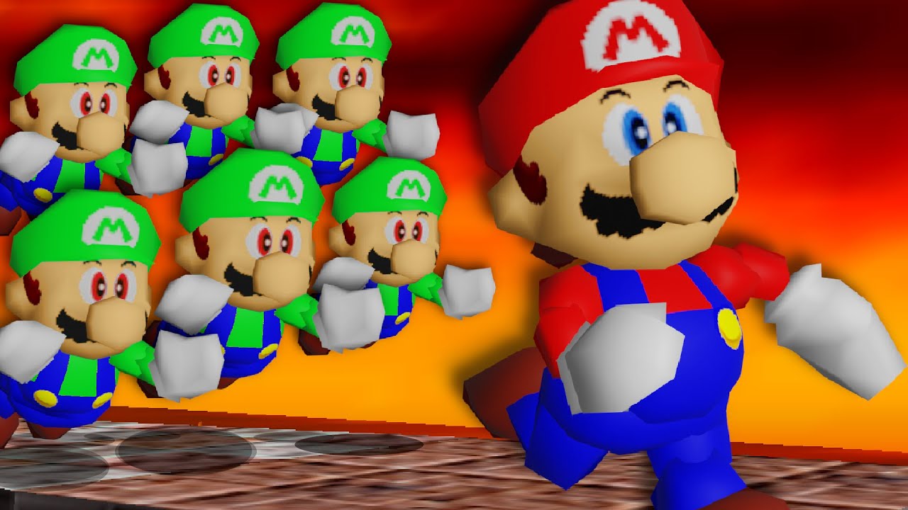 Mario 64 Speedrun, But 15 Players Hunt Me
