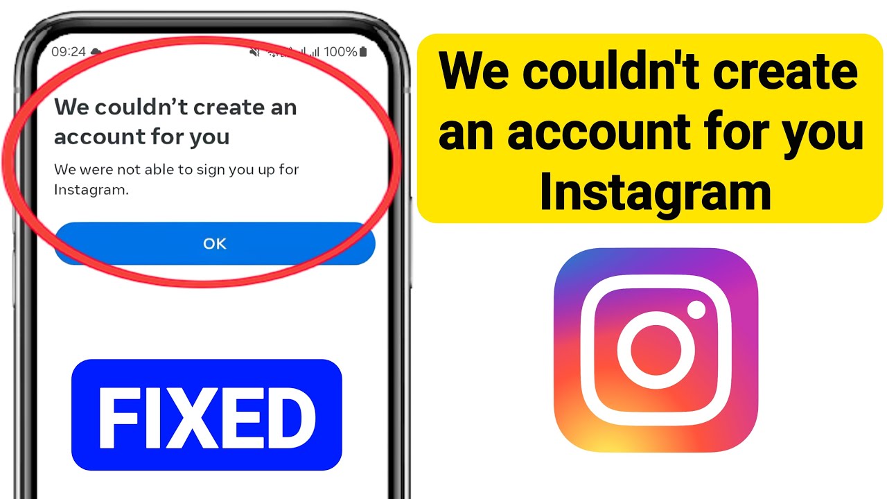 We couldn't create an account for you Instagram || Fix We couldn't create an account for you