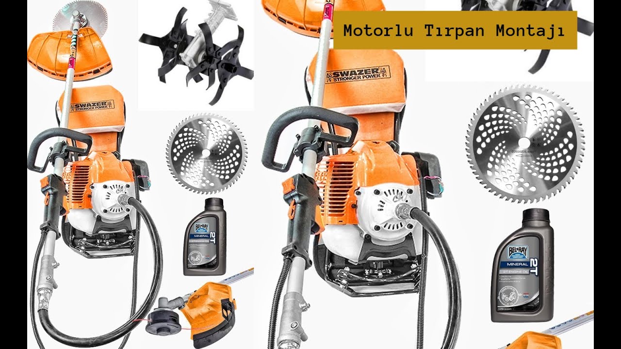 Benzinli Tırpan - Motorlu Tırpan Montajı - Aparatları - Kullanımı-brush cutter