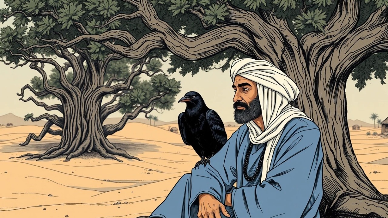 قصة الرجل الفقير الذي طردته زوجته، فعاش مع غراب علّمه سرًّا جعله أغنى رجل في القرية