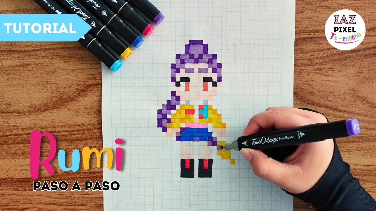 Como pintar a RUMI en PIXEL ART | Facil y rapido – Tutorial paso a paso #rumi #guerreraskpop