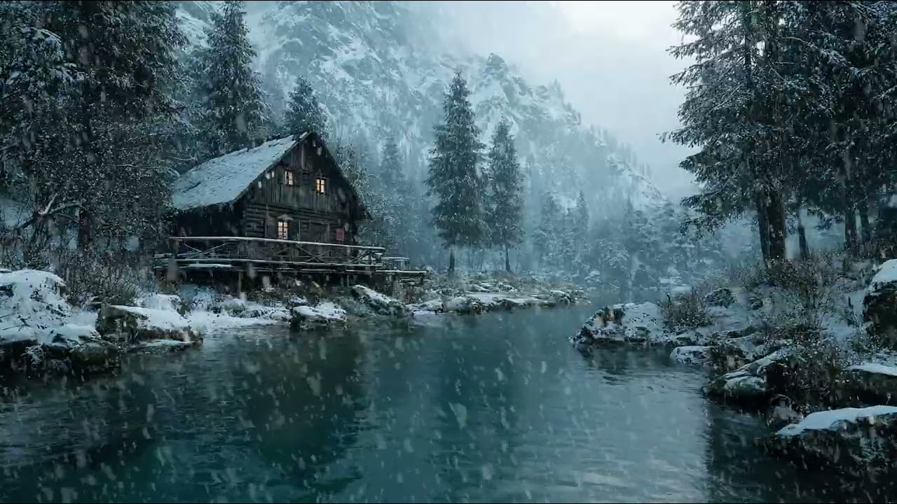 Quiet Snowy Night with Cold Wind Sounds | Winter Ambience for Better Deeper Sleep and Relaxation