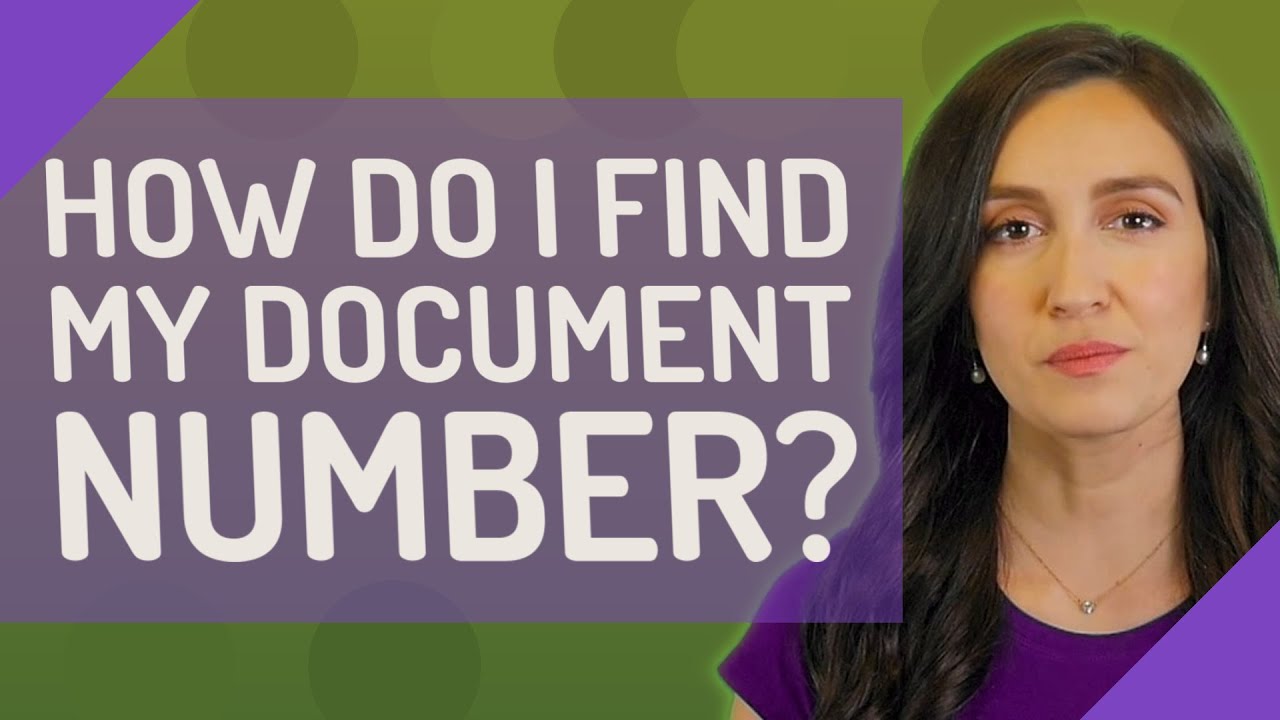 How do I find my document number?