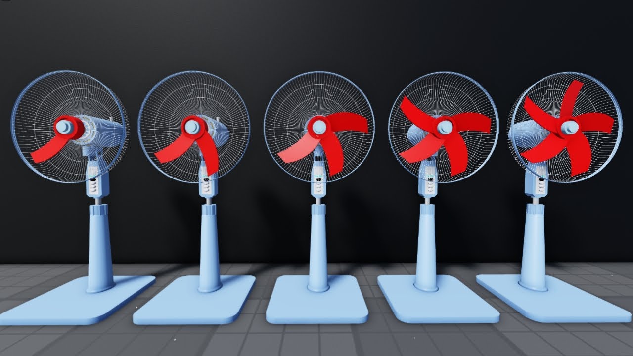 New Invention Turbine Fan Noise, Red Fans Blade 1,2,3,4,5