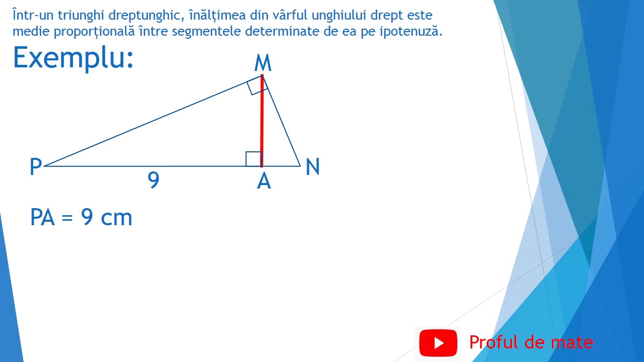 LECȚIA 7: Teorema înălțimii #profuldemate #Teorema #înălțimii #catetei #Evaluare #Națională #BAC