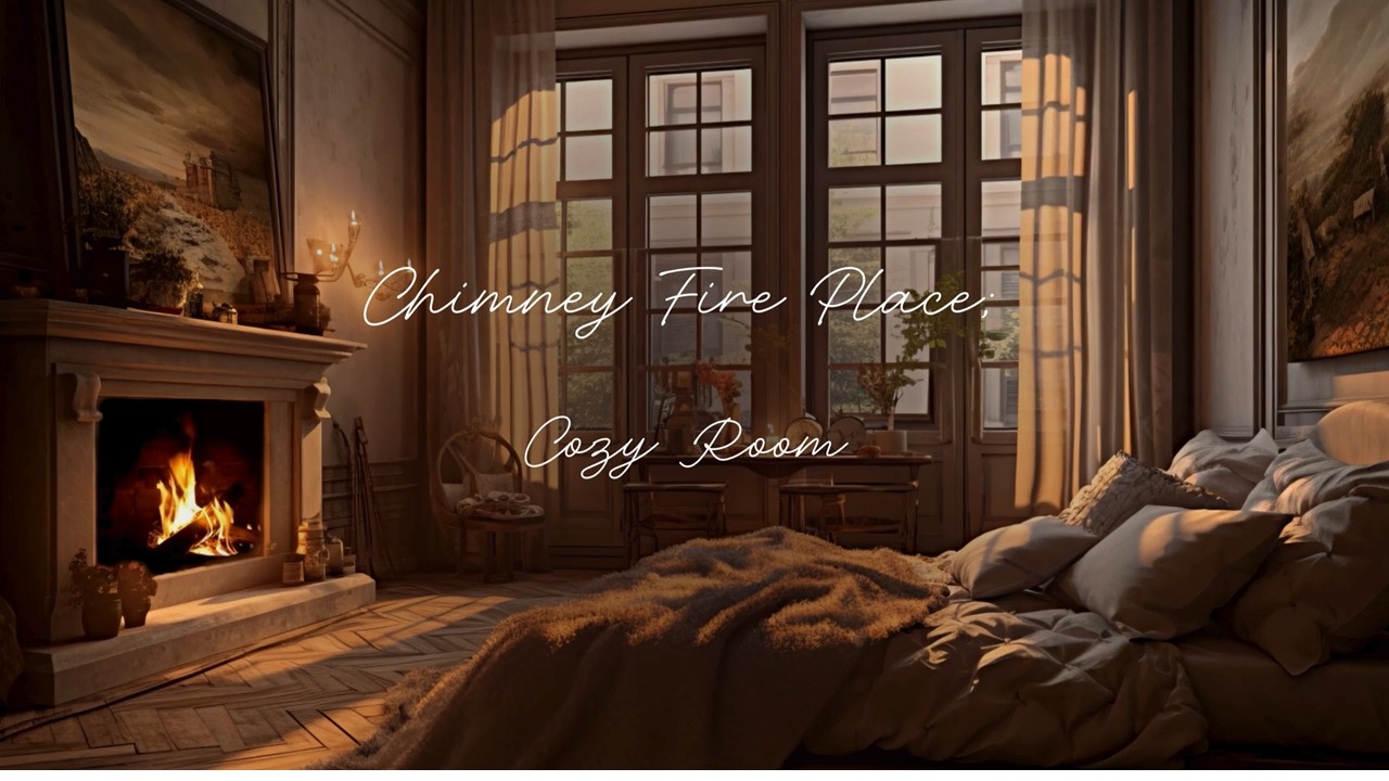 🍂Warm Chimney Fireplace in a Cozy Room(6Hours ASMR)🎧  #SleepASMR #WhiteNoise #Relaxation #deepsleep