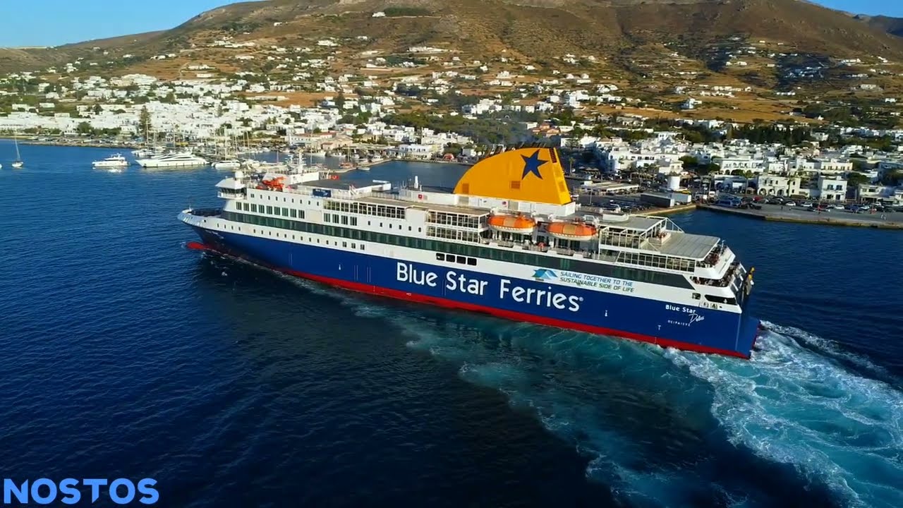 Άφιξη του Blue Star Delos στην Πάρο - Fast Docking of Blue Star Delos in Paros