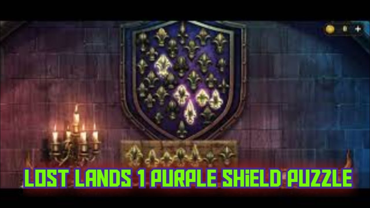 Lost Lands 1 Mini Game Purple Shield Golden Lilies Puzzle Solution Guide Fleur-de-Lis Dwarf Room