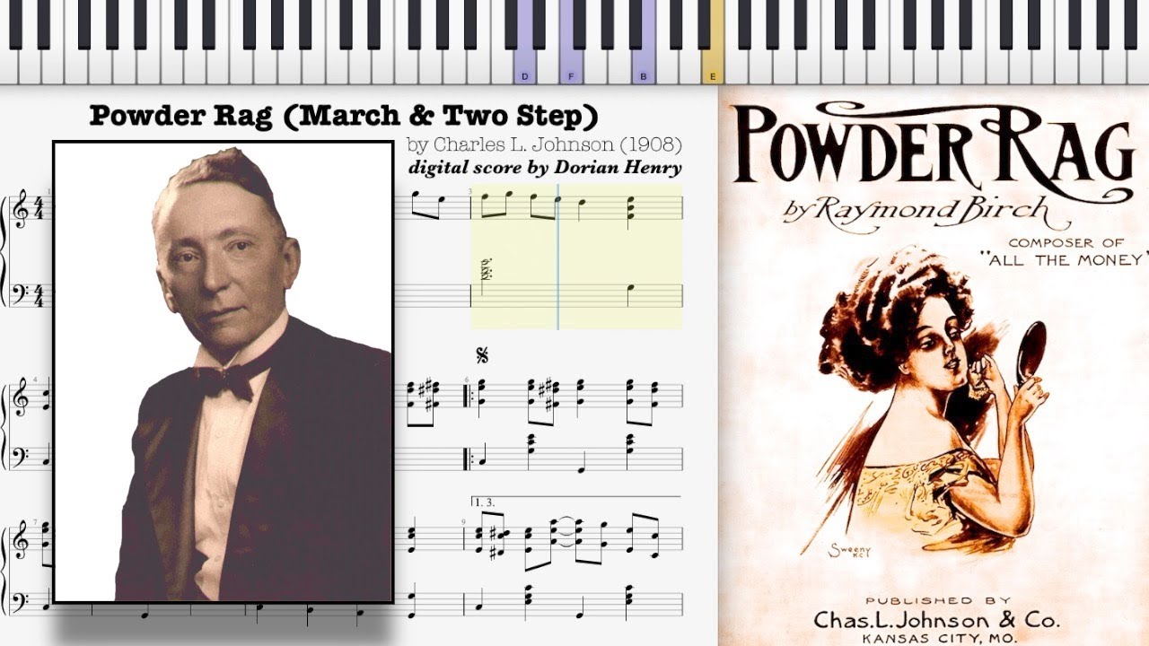 Powder Rag by Charles L. Johnson (1908, Ragtime piano)