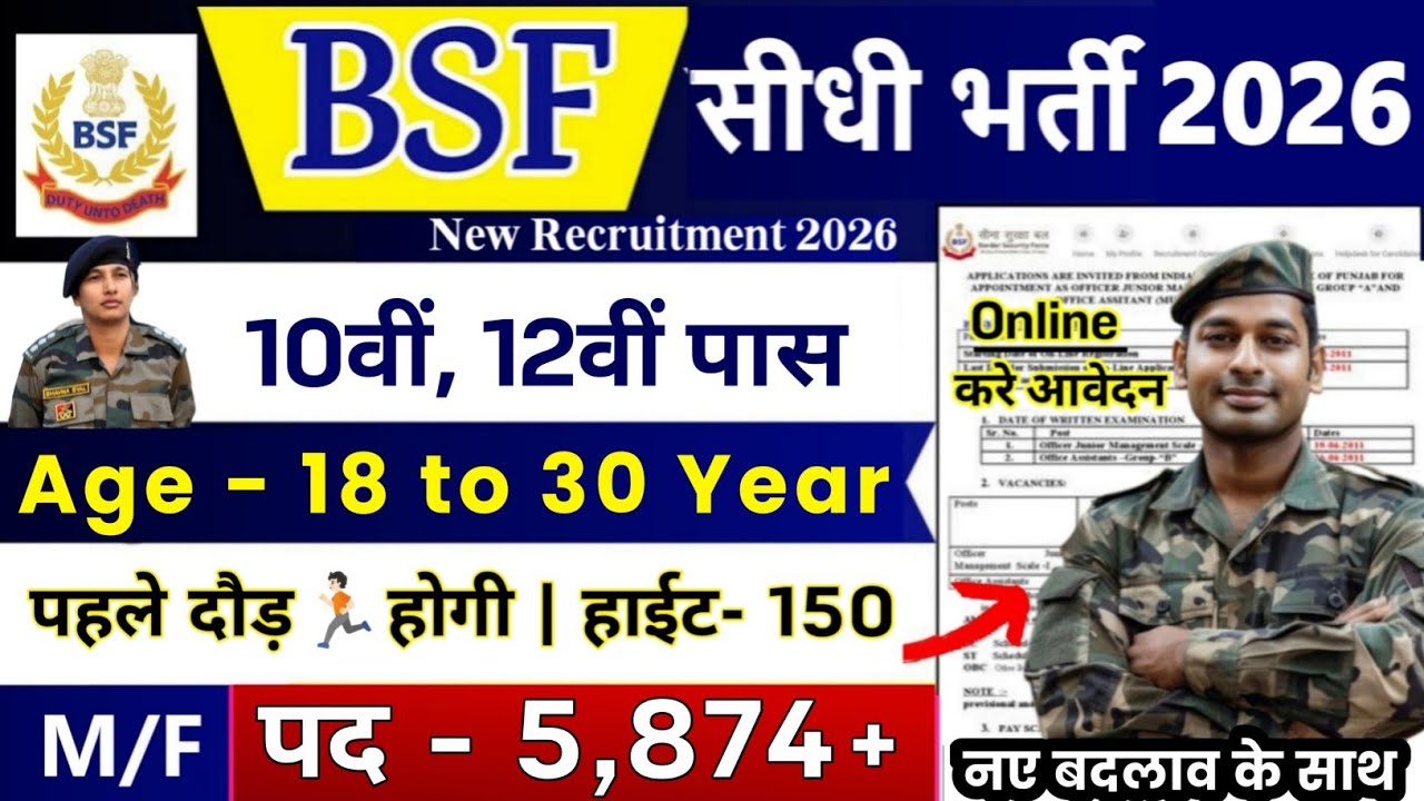 BSF Constable Recruitment 2026 | BSF Constable Vacancy 2026 | 10th Pass | BSF New Bharti August 2026