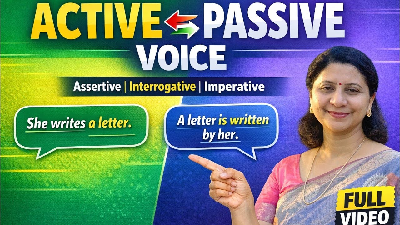  Active Passive Voice in one shot | CBSE, ISC  ICSE | Competitive exam #english #englishgrammar 