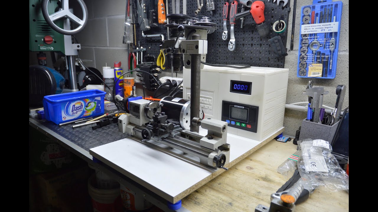 Nuovo motore e cambio configurazione per tornio EMCO Unimat 3