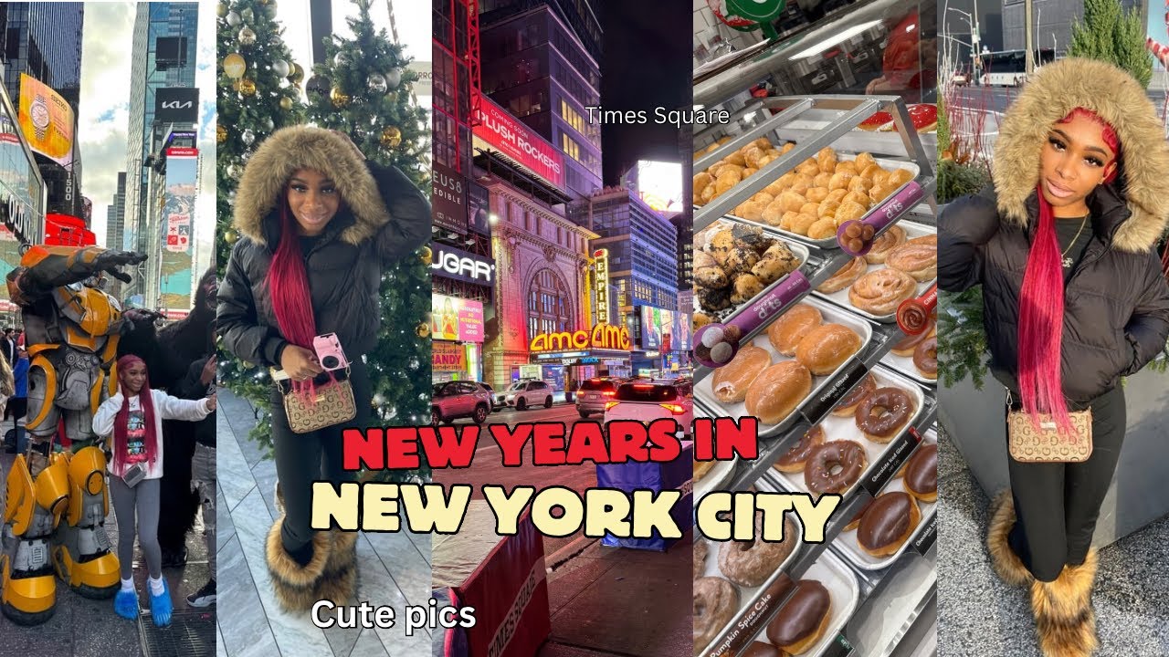 New Years in Time square, New York City ✈️  Travel vlog | Edge, ball drop fail, + more !