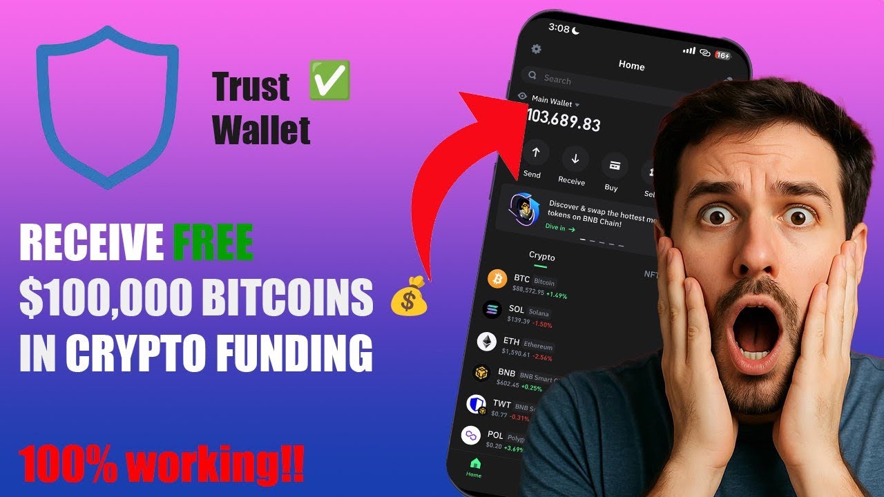 How to receive Free Bitcoin worth $50,000 via Trust Wallet sponsorships: Recieve 0.5 BTC