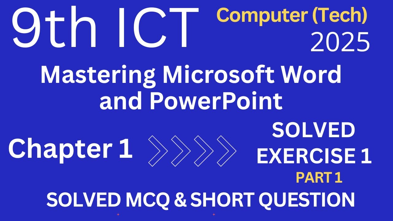 Class 9 ict chapter 1 solved exercise mcq | solved exercise chapter 1 ict class 9