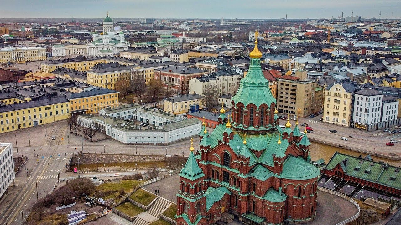Uspenski Cathedral aerial view: Helsinki, Finland.